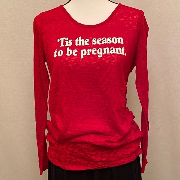 MOTHERHOOD ‘Tis The Season Holiday Shirt Pregnant - Picture 1 of 4